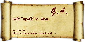 Gáspár Aba névjegykártya
